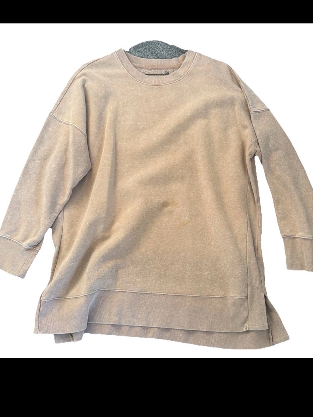 SO Clothing Women’s Classic Crewneck Pullover Sweatshirt Light Brown Size XL